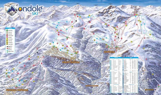 Mappa delle piste — Prato Nevoso - Mondolè Ski