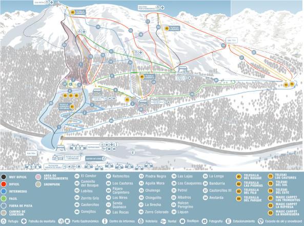 Plano de pistas — Cerro Castor