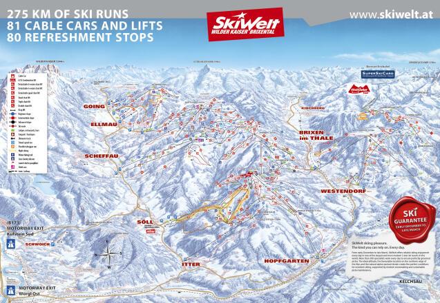Plano de pistas — Westendorf - SkiWelt