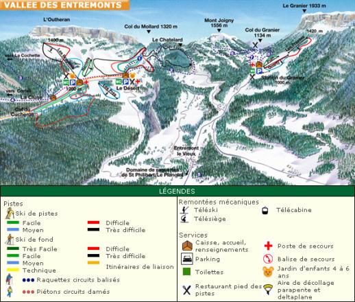 Plano de pistas — Le Désert d'Entremont