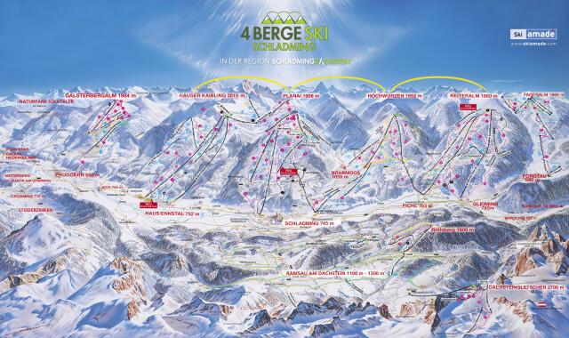Mapa tras — Schladming - Planai - Hochwurzen