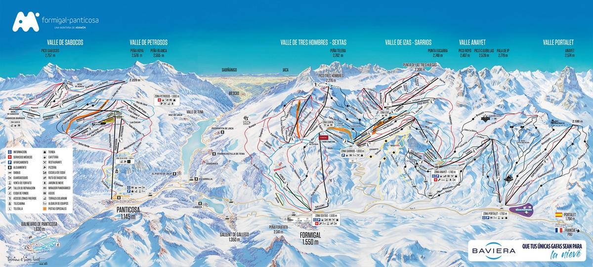 Plano de pistas — Formigal-Panticosa