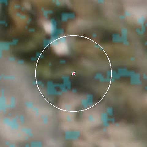 Imagen de satélite de 3 Zinnen Dolomites con la nieve marcada