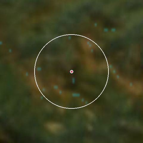 Imagen de satélite de Abetone con la nieve marcada