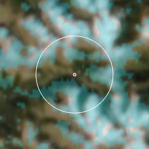 Imagen de satélite de Abriès con la nieve marcada