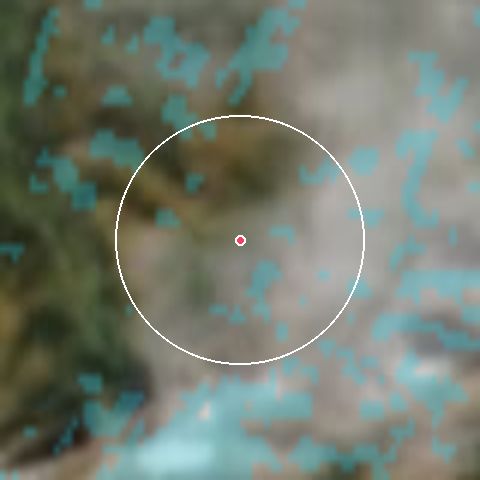 Imagen de satélite de Adelboden con la nieve marcada