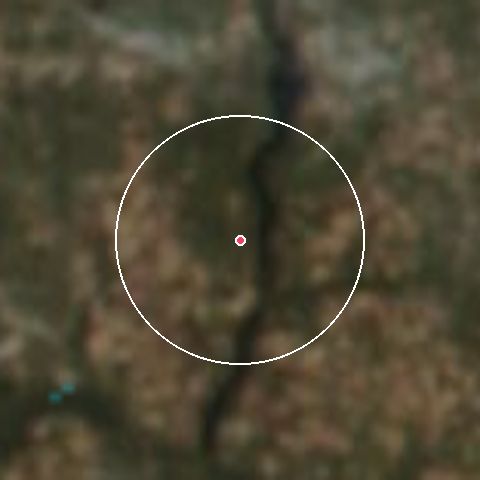 Imagen de satélite de Afton Alps con la nieve marcada