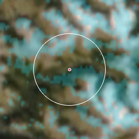 Imagen de satélite de Aiguilles en Queyras con la nieve marcada