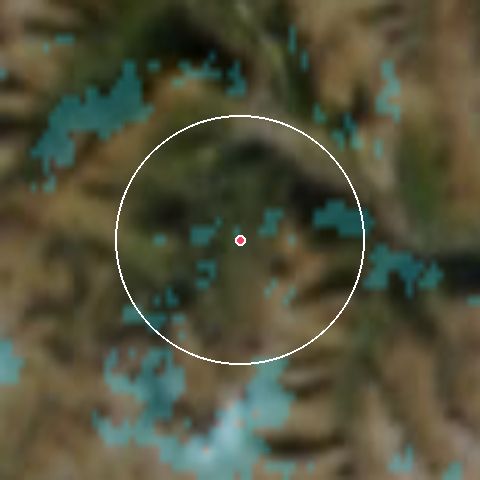Imagen de satélite de Albiez Montrond con la nieve marcada