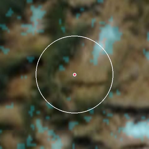 Imagen de satélite de Alpe d'Huez con la nieve marcada