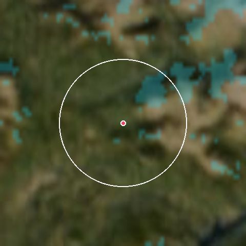 Imagen de satélite de Ancelle con la nieve marcada