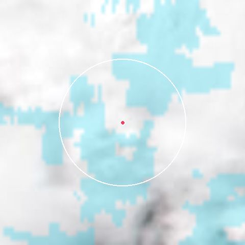 Imagen de satélite de Arenales con la nieve marcada