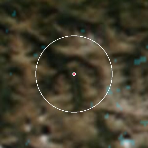 Imagen de satélite de Artouste con la nieve marcada