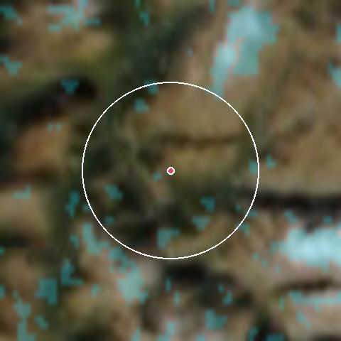 Imagen de satélite de Auris en Oisans con la nieve marcada