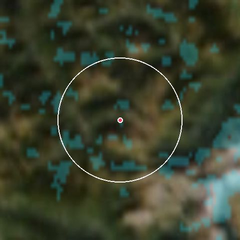 Imagen de satélite de Avoriaz con la nieve marcada