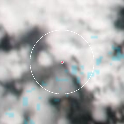 Imagen de satélite de Beaver Creek con la nieve marcada