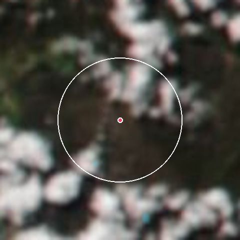 Imagen de satélite de Ben Lomond con la nieve marcada