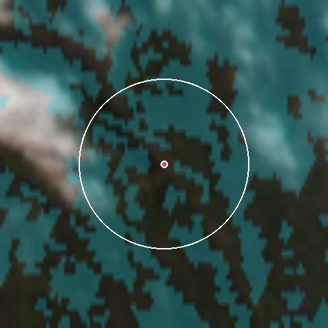 Imagen de satélite de Branäs con la nieve marcada