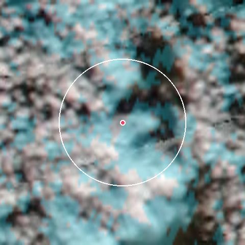 Imagen de satélite de Bydalsfjällen con la nieve marcada