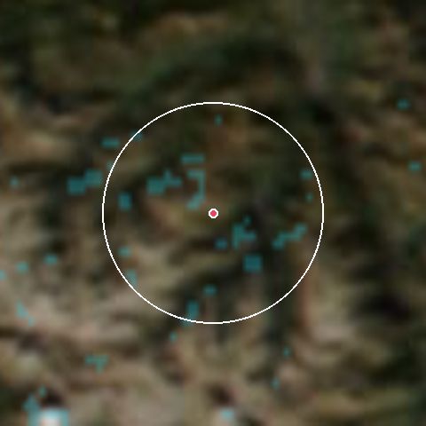 Imagen de satélite de Cauterets con la nieve marcada
