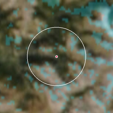 Imagen de satélite de Ceillac en Queyras con la nieve marcada