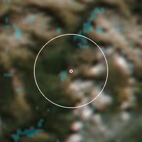 Imagen de satélite de Cerler con la nieve marcada