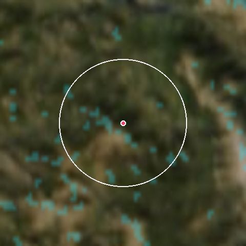 Imagen de satélite de Chabanon - Selonnet con la nieve marcada