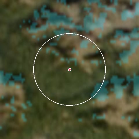 Imagen de satélite de Chaillol con la nieve marcada