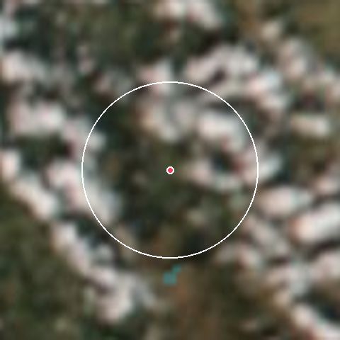 Imagen de satélite de Chalmazel con la nieve marcada