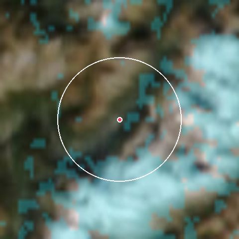 Imagen de satélite de Chamonix con la nieve marcada