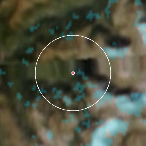Imagen de satélite de Champagny en Vanoise con la nieve marcada