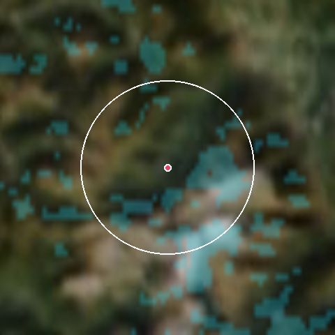 Imagen de satélite de Champéry con la nieve marcada