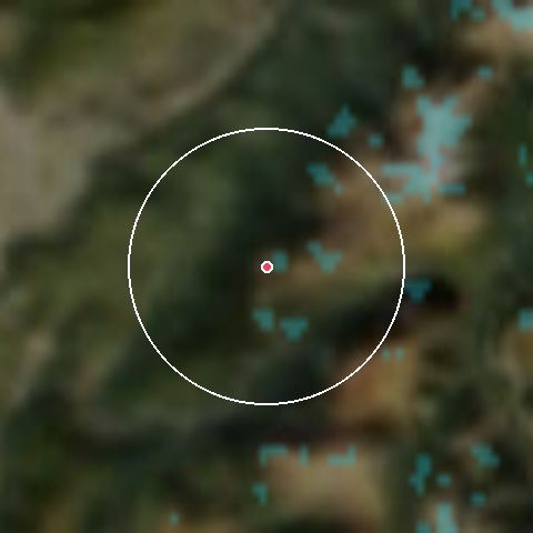 Imagen de satélite de Chamrousse con la nieve marcada