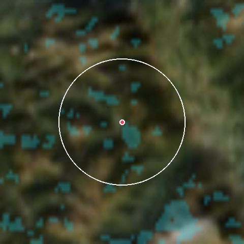 Imagen de satélite de Chatel con la nieve marcada