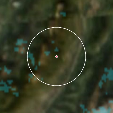 Imagen de satélite de Col de Marcieu con la nieve marcada