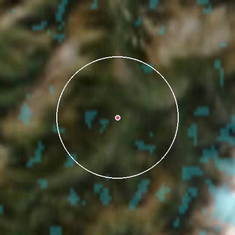 Imagen de satélite de Combloux con la nieve marcada