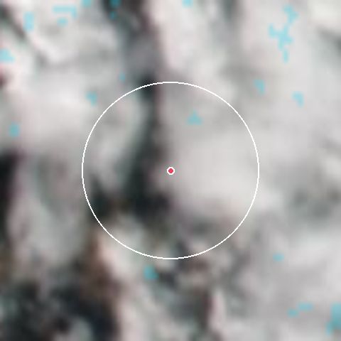 Imagen de satélite de Copper Mountain Resort con la nieve marcada