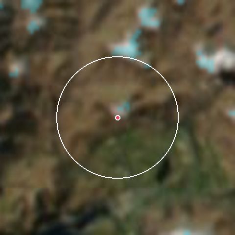 Imagen de satélite de Coronet Peak con la nieve marcada
