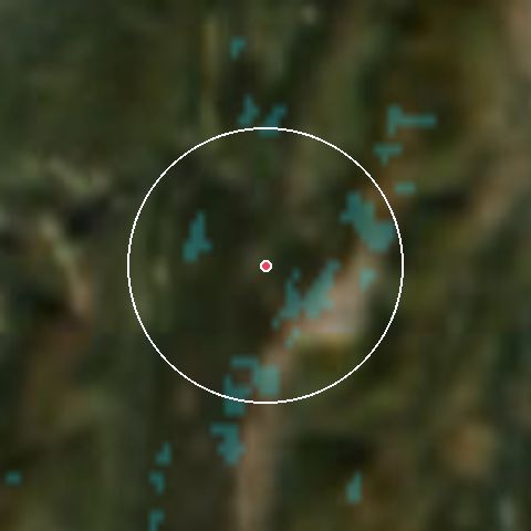 Imagen de satélite de Corrençon en Vercors con la nieve marcada