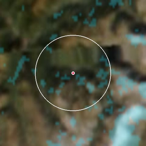 Imagen de satélite de Courchevel con la nieve marcada