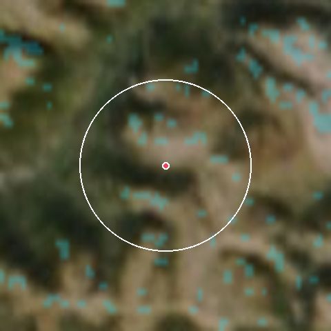 Imagen de satélite de Crévoux con la nieve marcada