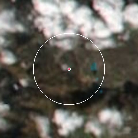 Imagen de satélite de Deer Valley Resort con la nieve marcada