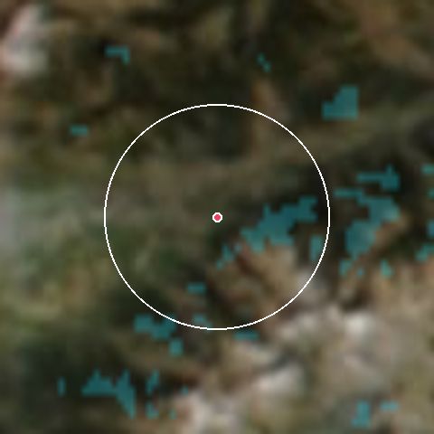 Imagen de satélite de Espace Cambre D'Aze - Eyne con la nieve marcada