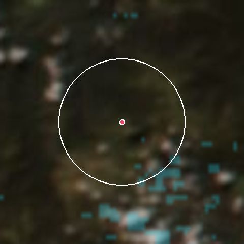 Imagen de satélite de Falls Creek con la nieve marcada