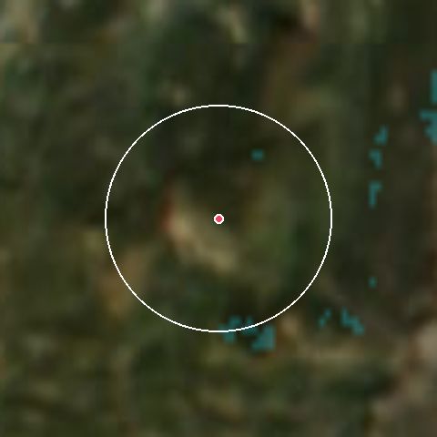 Imagen de satélite de Font d'Urle con la nieve marcada