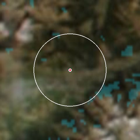 Imagen de satélite de Font Romeu con la nieve marcada