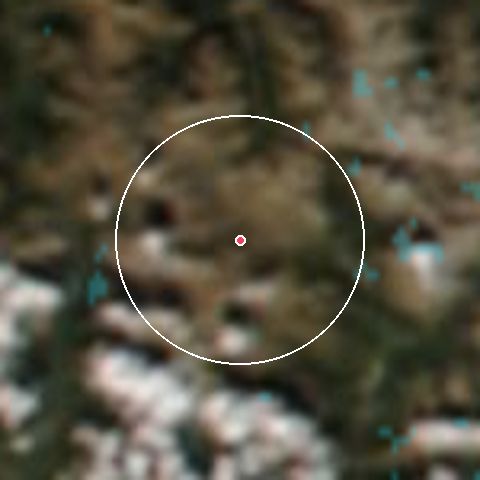 Imagen de satélite de Formigal-Panticosa con la nieve marcada