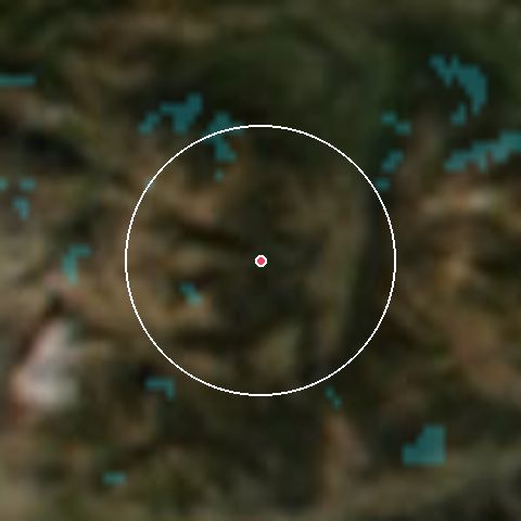 Imagen de satélite de Formiguères con la nieve marcada