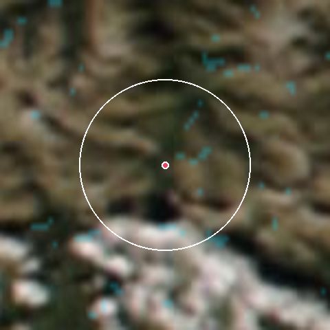 Imagen de satélite de Gavarnie con la nieve marcada