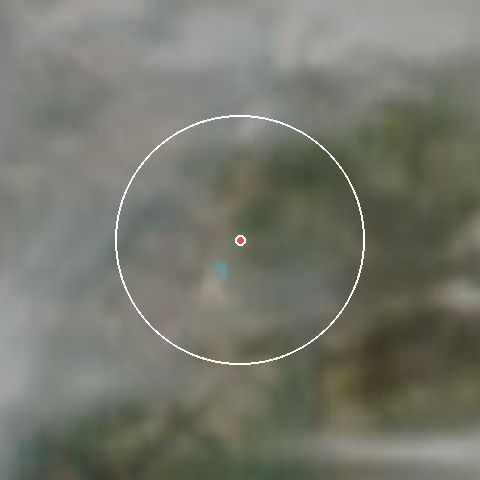 Imagen de satélite de Ghisoni con la nieve marcada